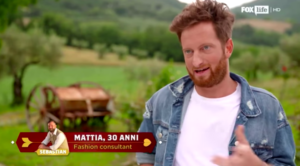 Mattia Fumagalli alla prima puntata del reality show il contadino cerca moglie